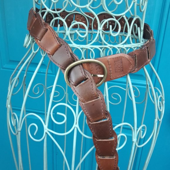 Genuine Leather Belt Metal Studs Embossed Tooled  Cut Outs Reversable main image 8